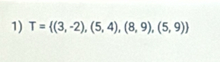 T= (3,-2),(5,4),(8,9),(5,9)