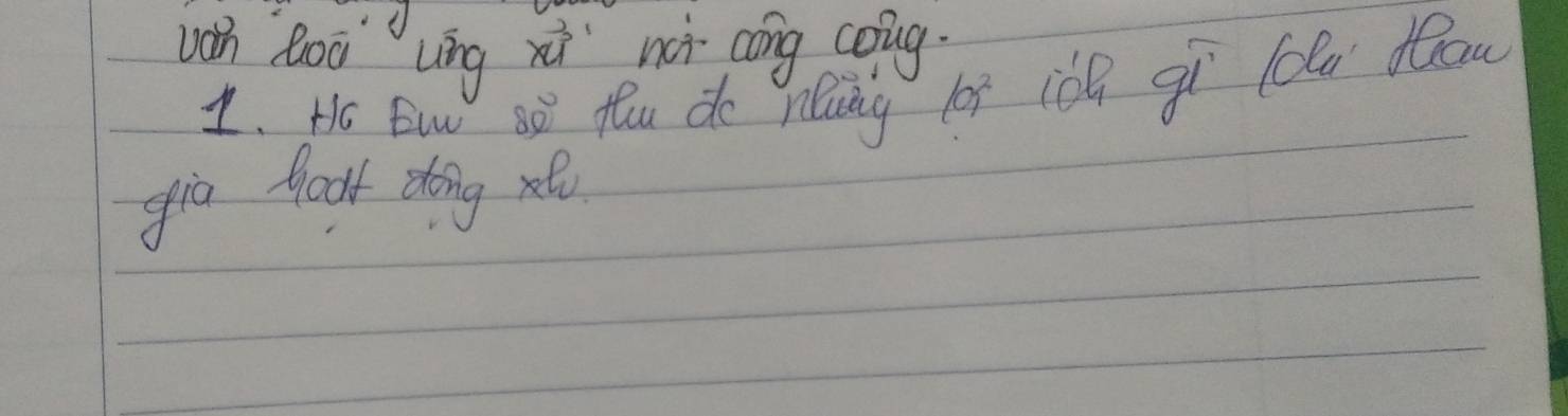 váh Boā lng xi ni cong coing. 
1. Ho Eow s thu do hQing l05 idB gi loln dau 
gio hoat dtoing nt