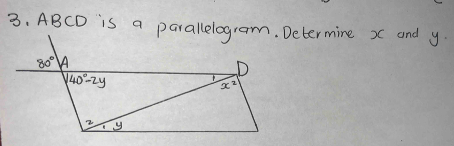 ABCD is a paDetermine x and y.