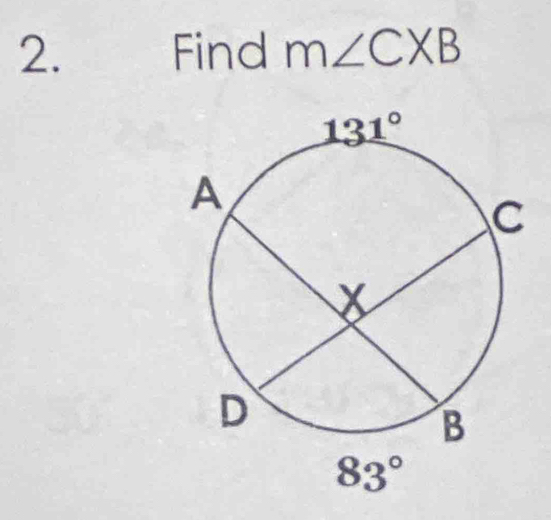 Find m∠ CXB