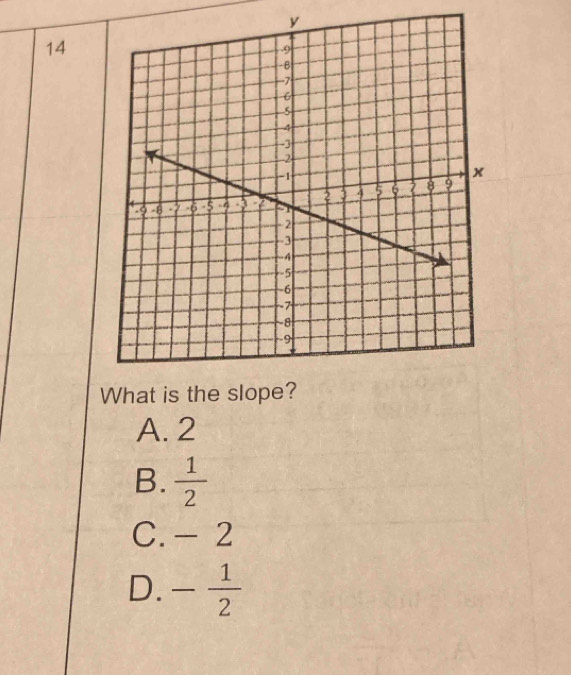 What
A. 2
B.  1/2 
C. - 2
D. - 1/2 