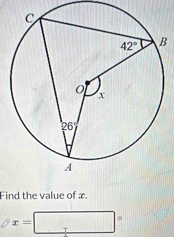 Find the value of x.
□^(□)
x= ( c/a ,1)^ 1/4  □°