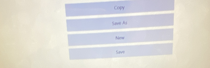 Copy 
Save As 
New 
Save