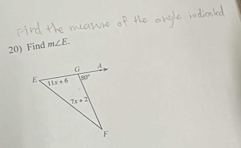 Find m∠ E.