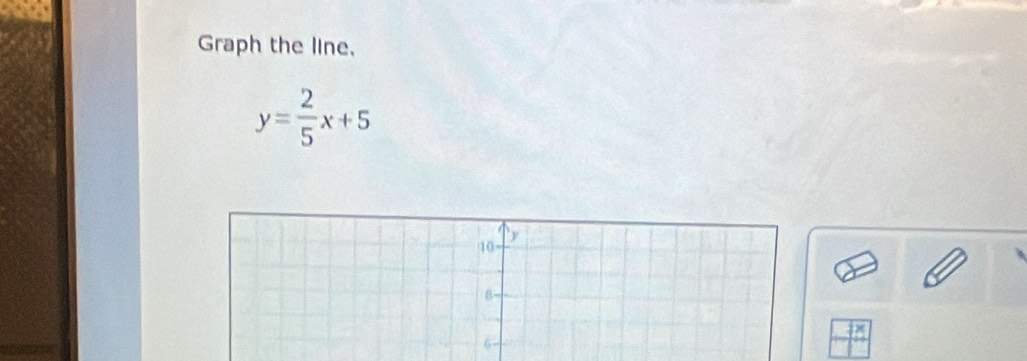 Graph the line.
y= 2/5 x+5