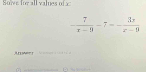 Solve for all values of x:
Answer  Alompt 1 a1f  2