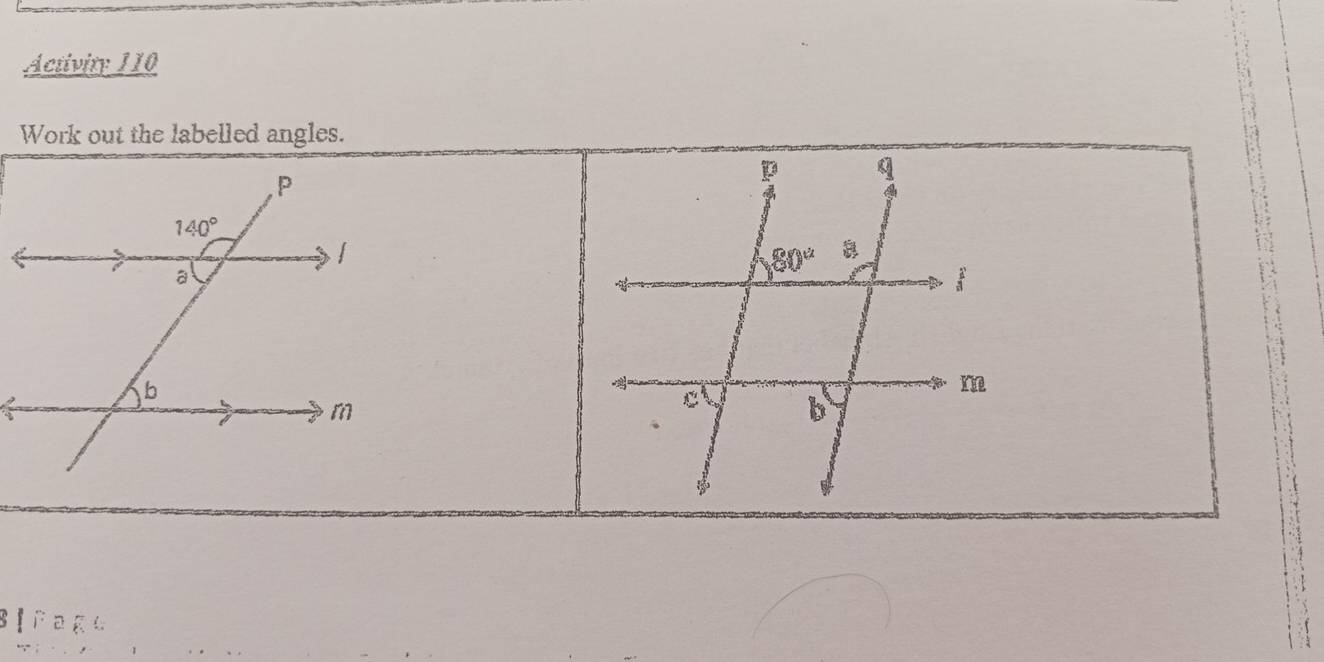 Activity 110
Work out the labelled angles.
Blrage