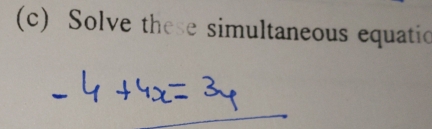 Solve these simultaneous equatic