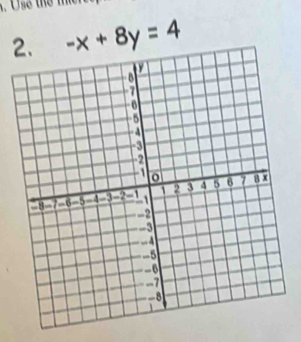 Use the te 
2. -x+8y=4