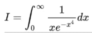 I=∈t _0^((∈fty)frac 1)xe^(-x^4)dx