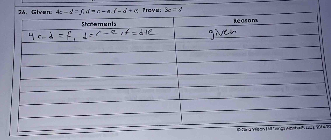 Prove: 3c=d
4-20