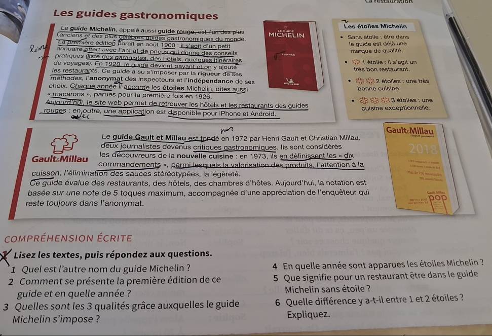 Risolto:Les guides gastronomiques Le guide Michelin, appelé aussi guide ...