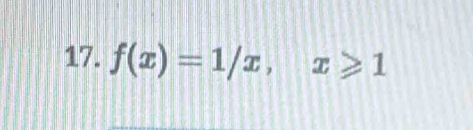 f(x)=1/x, x≥slant 1