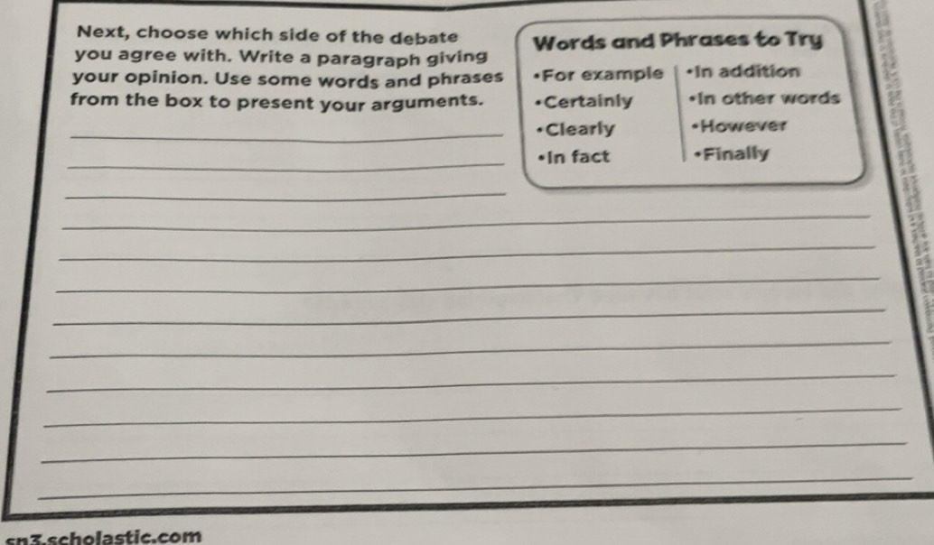 Solved: Next, choose which side of the debate Words and Phrases to Try ...