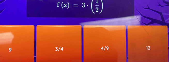 f(x)=3· ( 1/2 )
3/4 4/9 12