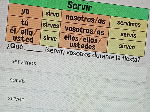 imos 
servís 
sirven