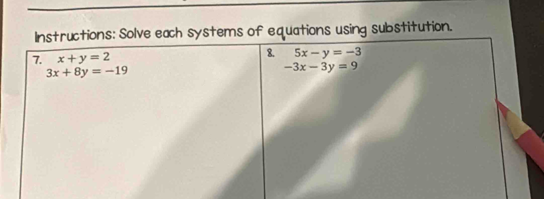 equations using substitution.