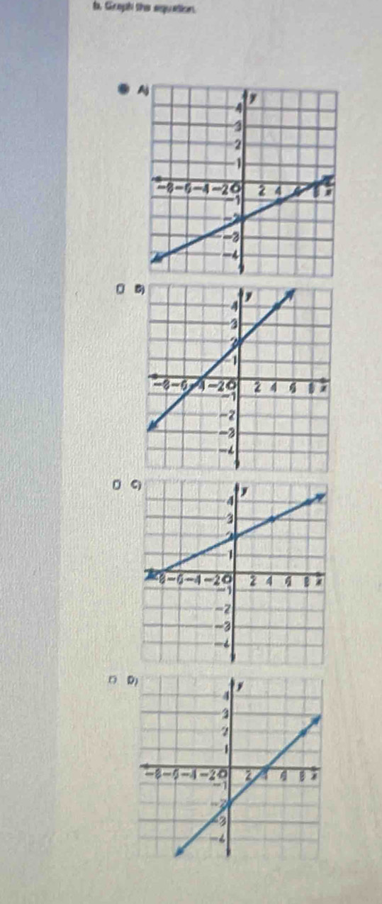 t, Groph the equation. 
□
D