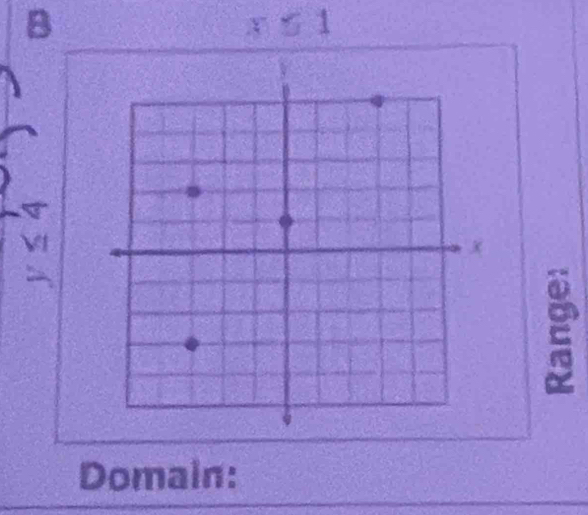 x ≤ 1
E
Domain: