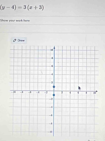 (y-4)=3(x+3)
Show your work here 
Draw