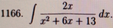 ∈t  2x/x^2+6x+13 dx.