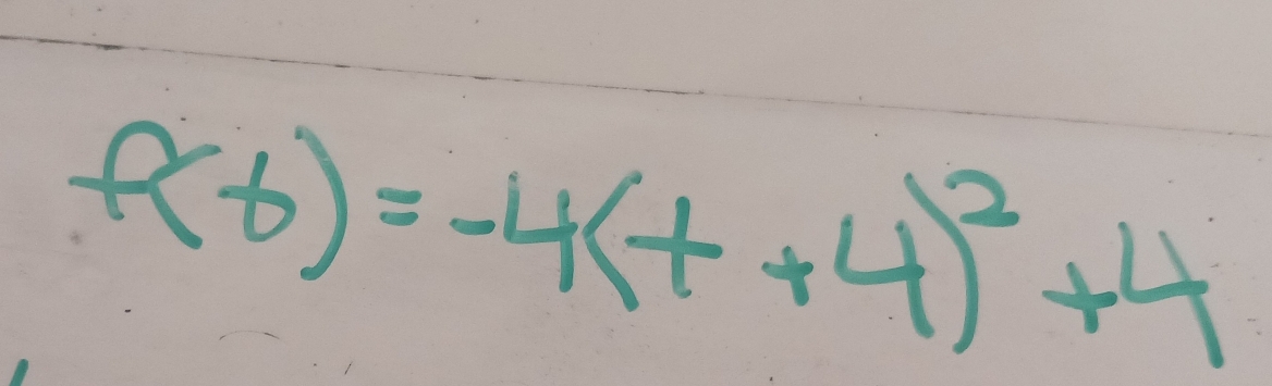 f(t)=-4(t+4)^2+4