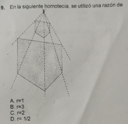 B. r=3
C. r=2
D. r=1/2