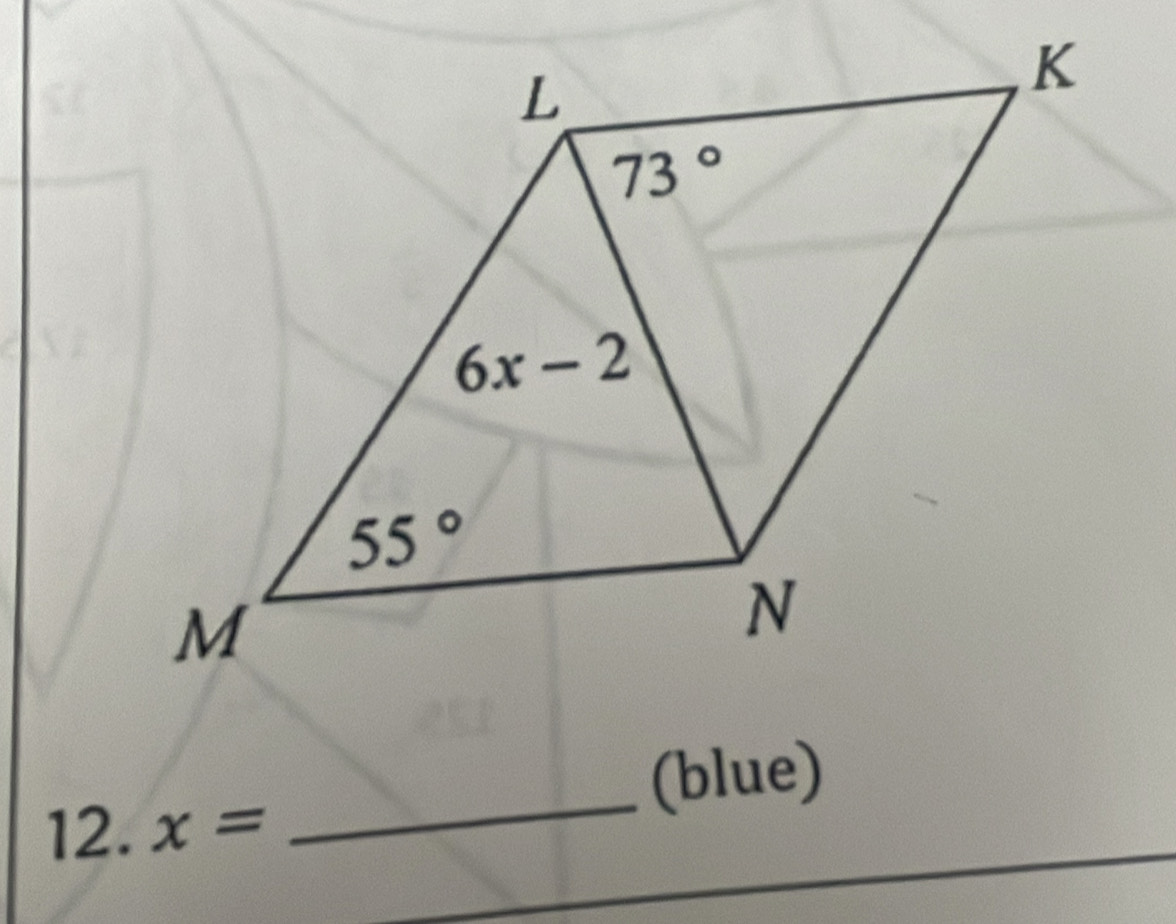 (blue)
12. x=