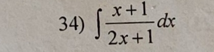 ∈t  (x+1)/2x+1 dx