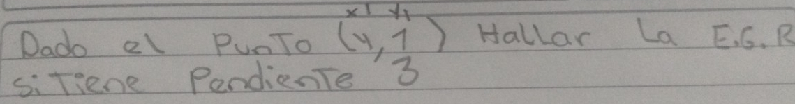 Dado el PunTo beginarrayr x1y1 (y,1)endarray Hallar La E. G. R 
sitiene Pendiente 3