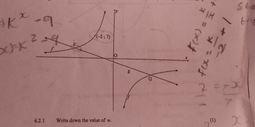 Write down the value of w. (1)