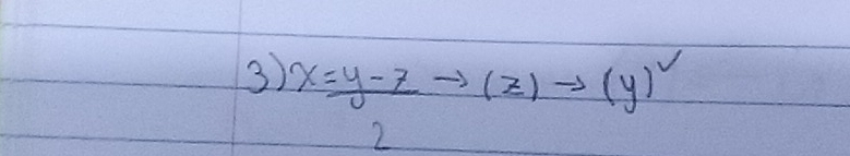 x=frac y-z (z)to (y)^v
2