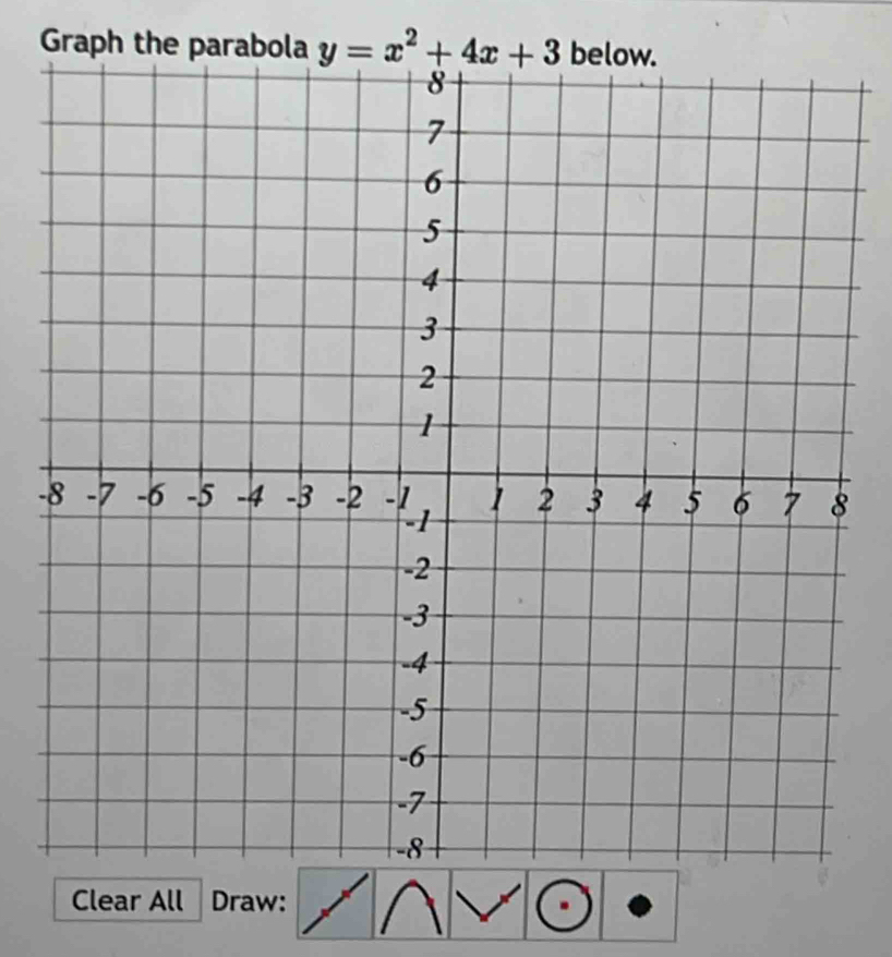 Graph the parabola
-
Clear All Draw: