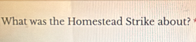 What was the Homestead Strike about?