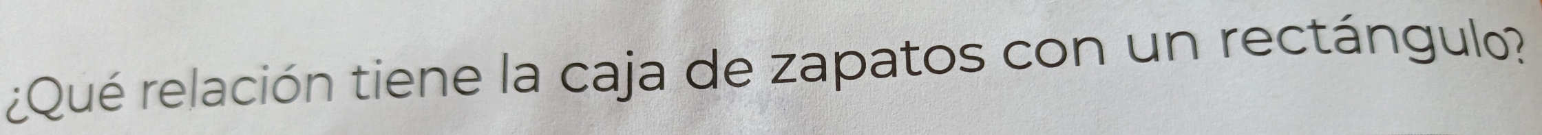 ¿Qué relación tiene la caja de zapatos con un rectángulo?