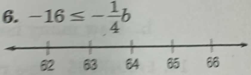 -16≤ - 1/4 b