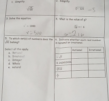 Simplify. 2. Simplify