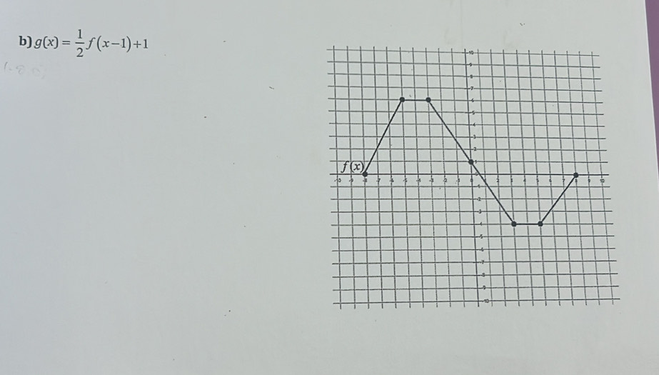 g(x)= 1/2 f(x-1)+1