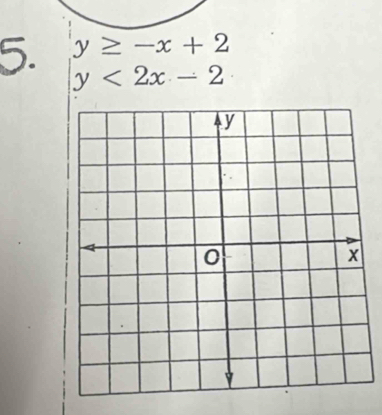 y≥ -x+2
y<2x-2</tex>