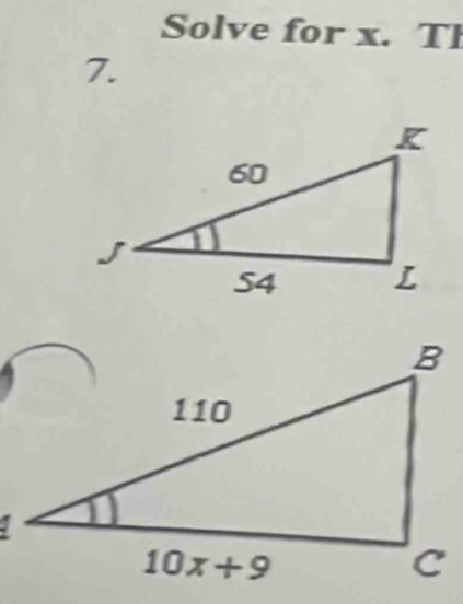 Solve for x. Tl
7.
: