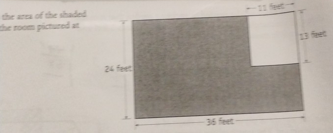 the area of the shaded 
the room pictured at