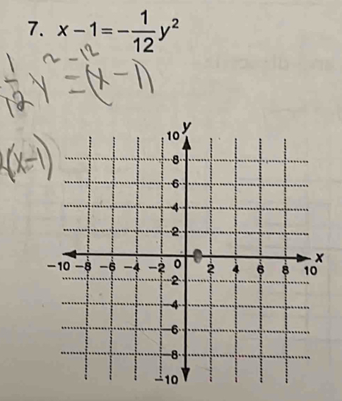 x-1=- 1/12 y^2