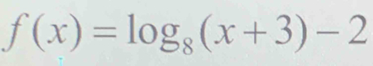 f(x)=log _8(x+3)-2