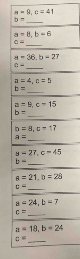 a=9,c=41