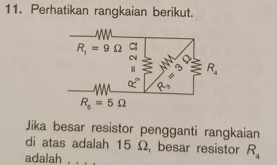 Telah dijawab:Perhatikan rangkaian berikut. Jika besar resistor ...