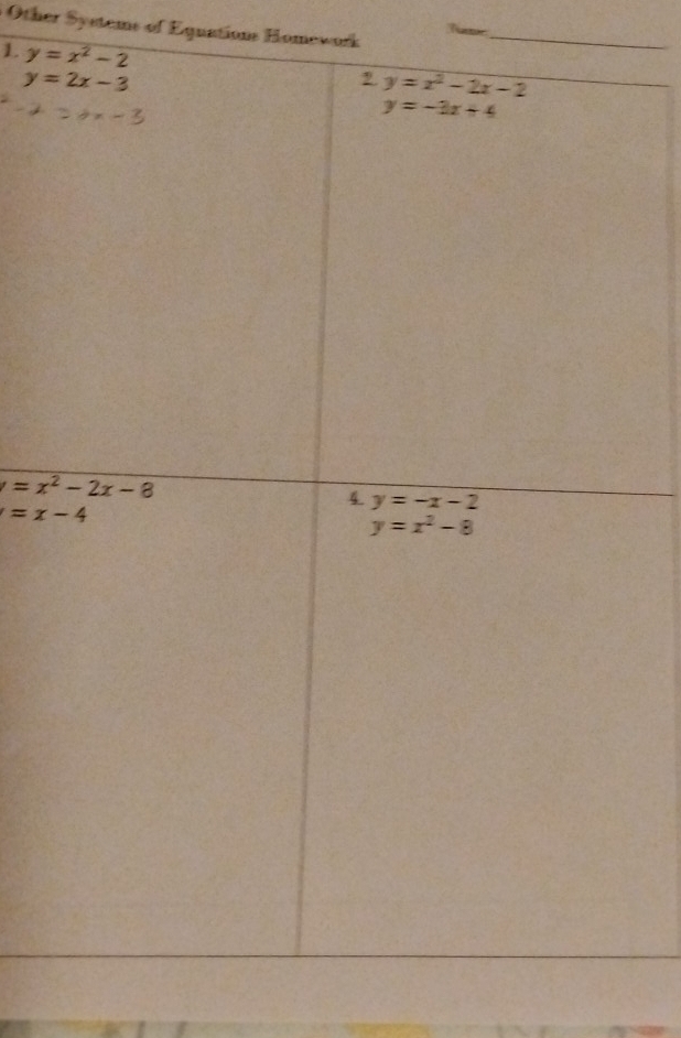 Other Systems of Equations Homework_
1
=x-4