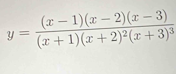 y=frac (x-1)(x-2)(x-3)(x+1)(x+2)^2(x+3)^3