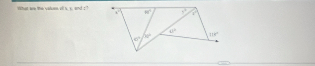 What are the values of x, y, and z?