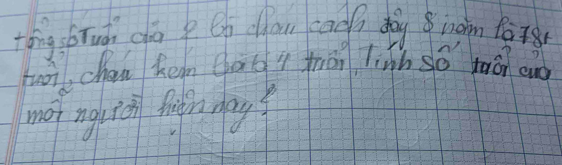 tóng bruàn cho p en ou cadf) doy 8 i0om t0t 
huàì, chan Ren āt mān linh so xiōn a 
mot ngitán fingfin day?