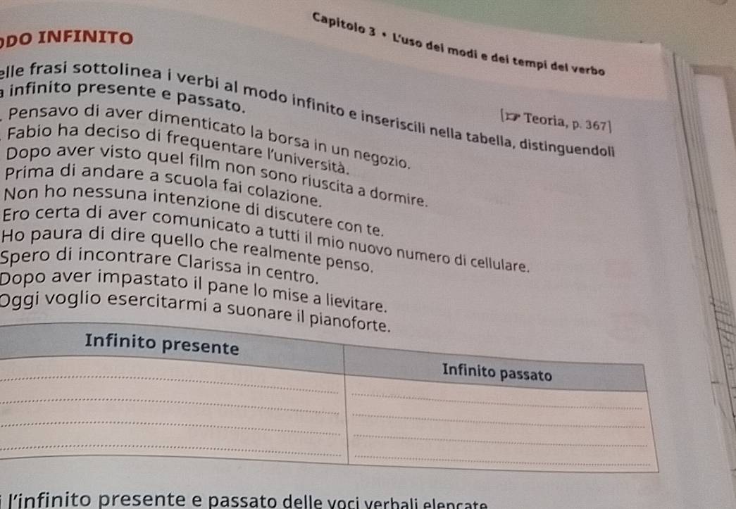 Risolto:DO INFINΙΤO Capitolo 3 • L'uso del modi e dei tempi del verbo ...